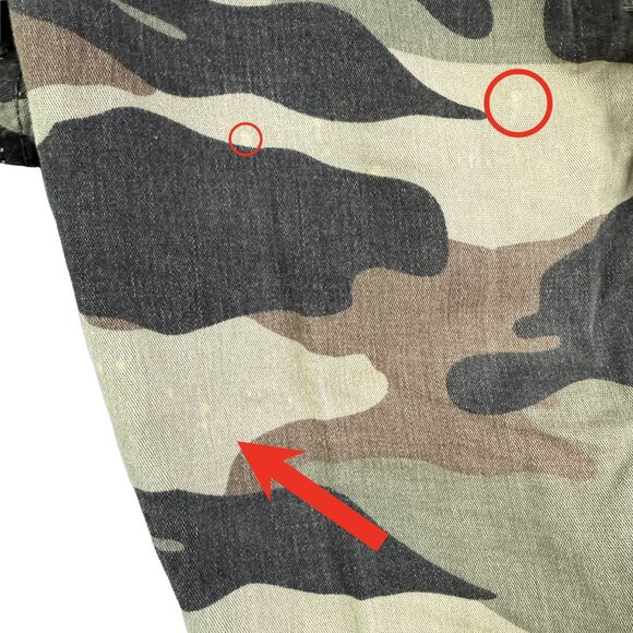 RED-OX Camo Cargo Shorts 34 – Distressed Green Woodland Utility Bottoms Grunge - Picture 13 of 14